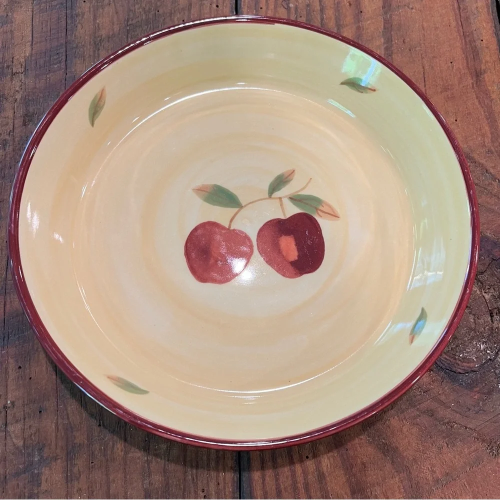 Hartstone Cherry Design Ceramic quiche pie baking dish 10